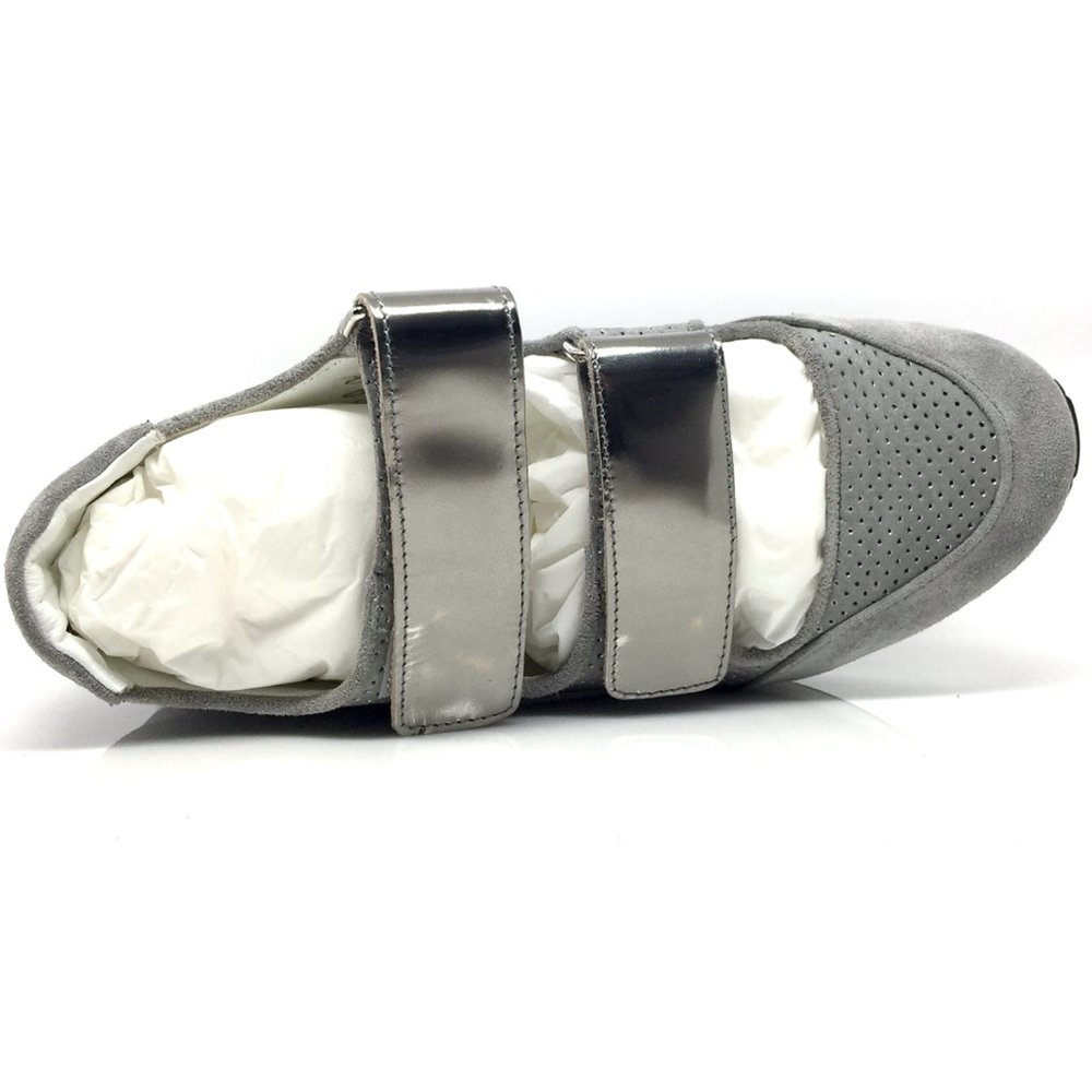 NEW MAX MARA MM34 Gray Perla Velcro Sneakers - Picture 7 of 11